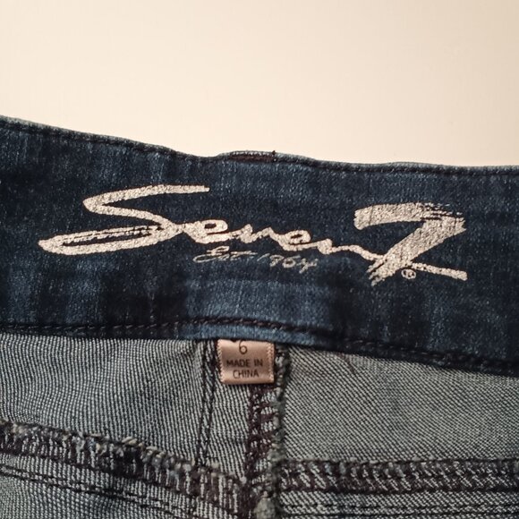 Seven7 Jeans Size 6 Tummyless Mid Rise Skinny Leg Dark Wash - Picture 5 of 10